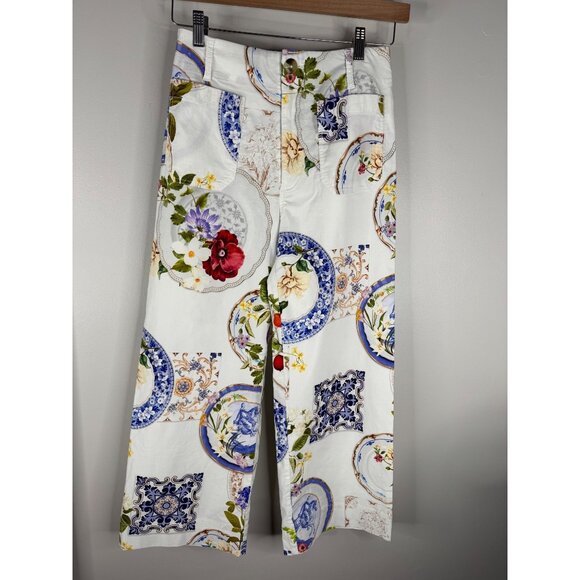 Anthropologie Maeve The Colette Cropped Wide-Leg Pants Magic Fabric Ed. Size 27 - Picture 3 of 6